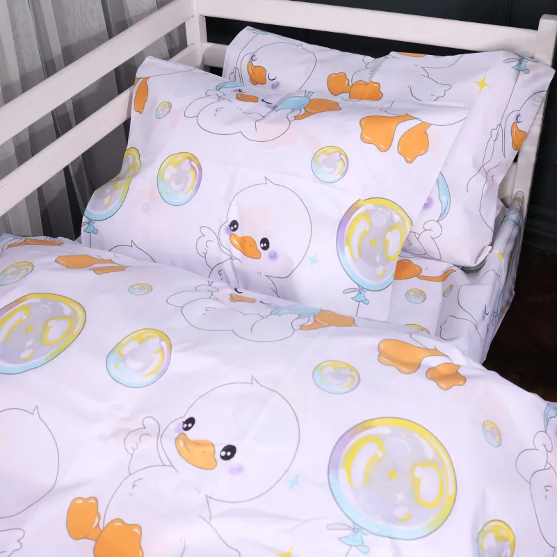 Комплект постельного белья Бязь JUNIOR 17-0895 Baby Ducks white - 3
