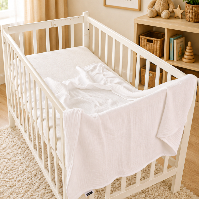 Детский плед №001 Pure Muslin White