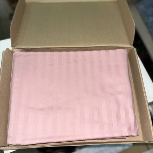 Простирадло на гумці Satin Stripe 30-0007 Pink УЦІНКА - 2