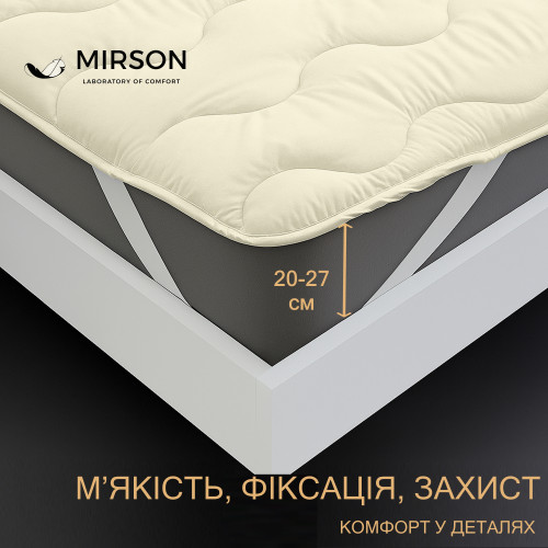 Наматрасник №1717 Eco Light Creamy (Wool) (обычный на резинке по углам)