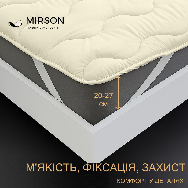 Наматрацник №1717 Eco Light Creamy (Wool) (звичайний з гумкою по кутах)