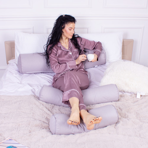 Подушка-валик №8349 Naturale Line 16-5703 Light Gray BamBoo