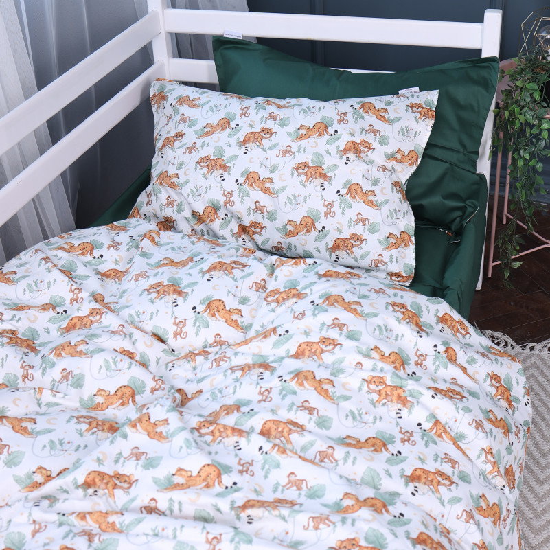 Комплект постельного белья Сатин JUNIOR Kids Time 22-1420 Little Jungle Friends - 4