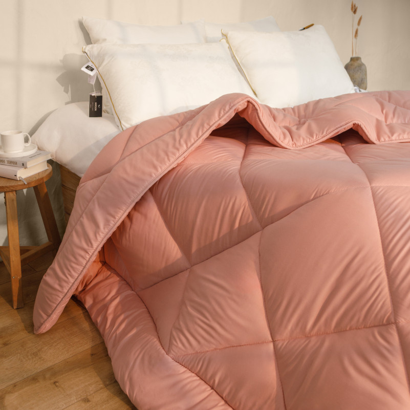 Одеяло шелковое Eco Light Coral №1735 шелк Капок микросатин (супер теплое) - 5