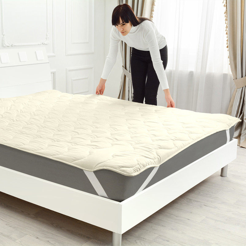 Наматрацник №1717 Eco Light Creamy (Wool) (звичайний з гумкою по кутах) - 4