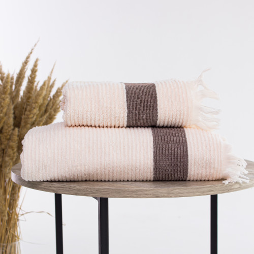 Набор банных полотенец (2 шт.) Е №104 Elite Luxury Milk