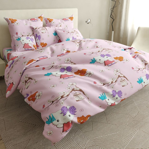 Простынь Бязь 17-0368 Hello Kitty