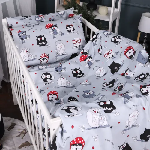 Комплект постельного белья Бязь LITTLE KIDS 17-0672 Silver Owlets