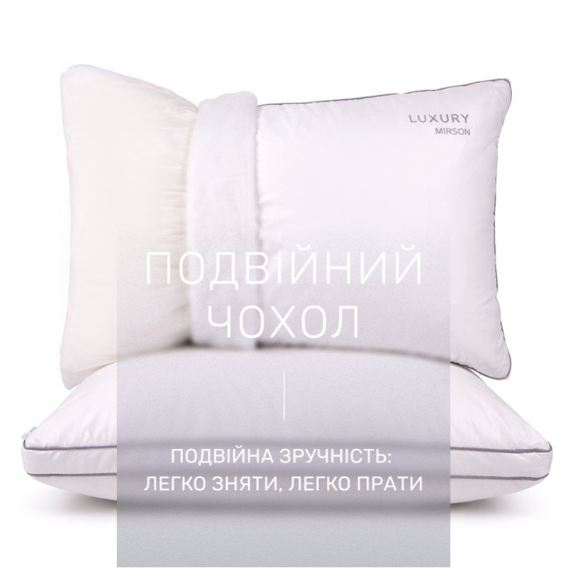 Подушка антиалергенна №569-2 "Luxury Exclusive" Eco-Soft мако-батист (середня) - 3