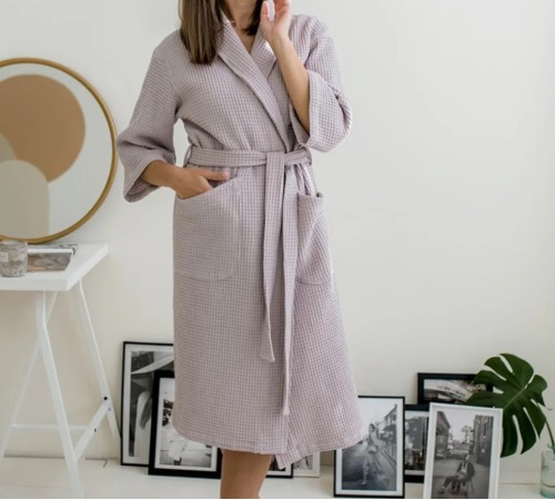 Халат "Waffle Charm" lavender-gray