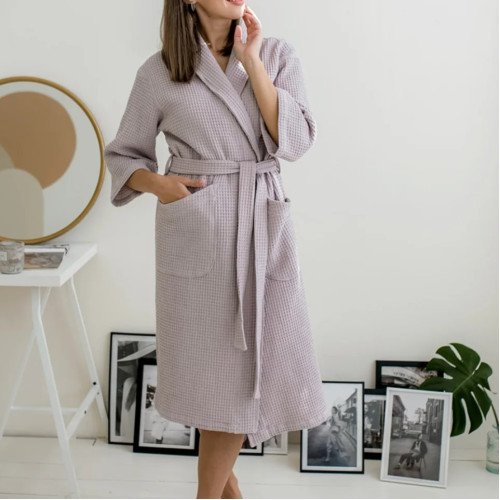 Халат "Waffle Charm" lavender-gray