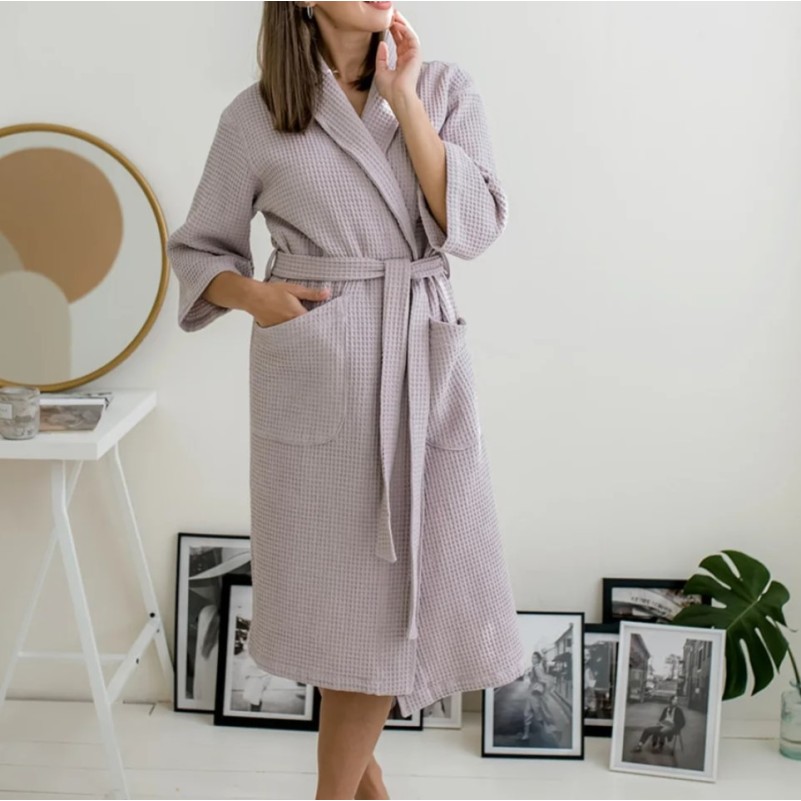 Халат "Waffle Charm" lavender-gray