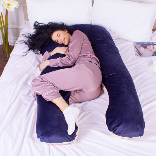 Подушка для беременных и отдыха U-образная № 8022 Velvet Line "Ruellia" EcoSilk велюр