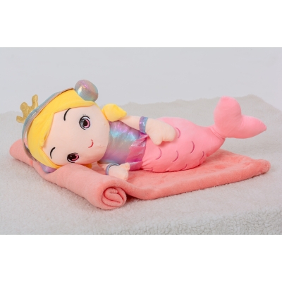 Плед + подушка дитячі №1058 Mermaid Pink