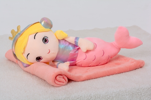 Плед + подушка дитячі №1058 Mermaid Pink
