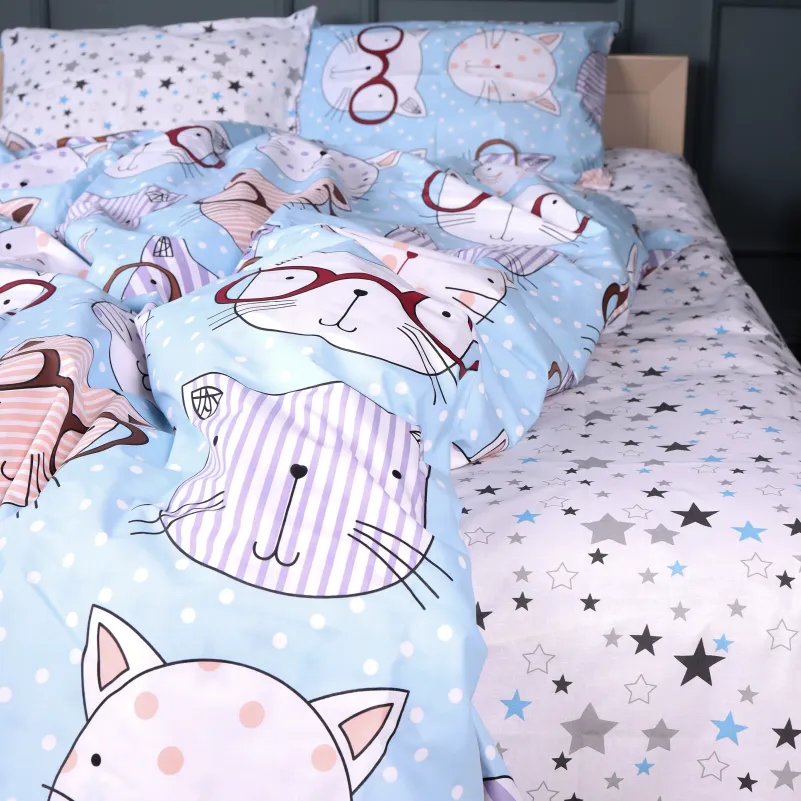 Комплект постельного белья Бязь JUNIOR 17-0785 Funny cats - 2