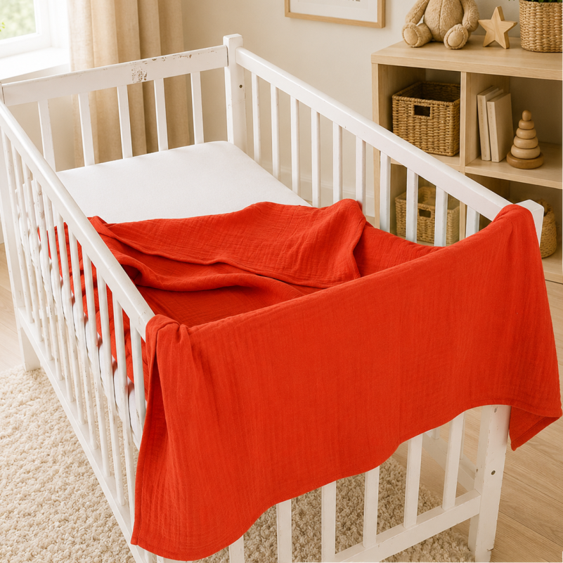 Детский плед №003 Pure Muslin Terracotta