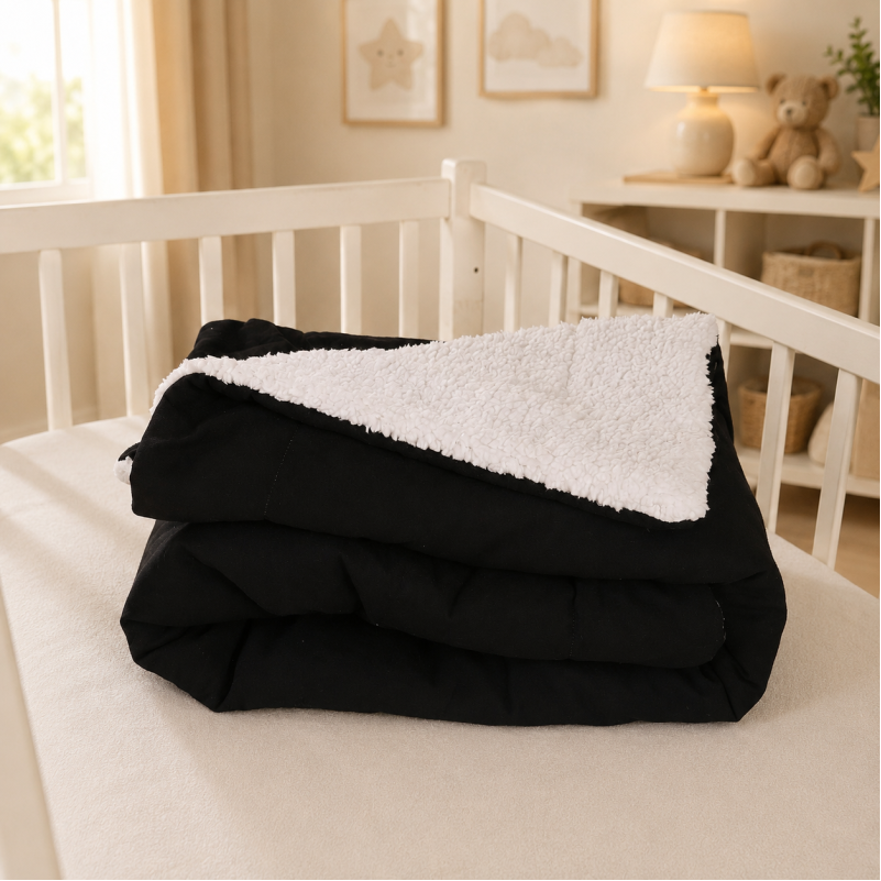 Детский плед №076 Teddy Flannel 002 Black - 3