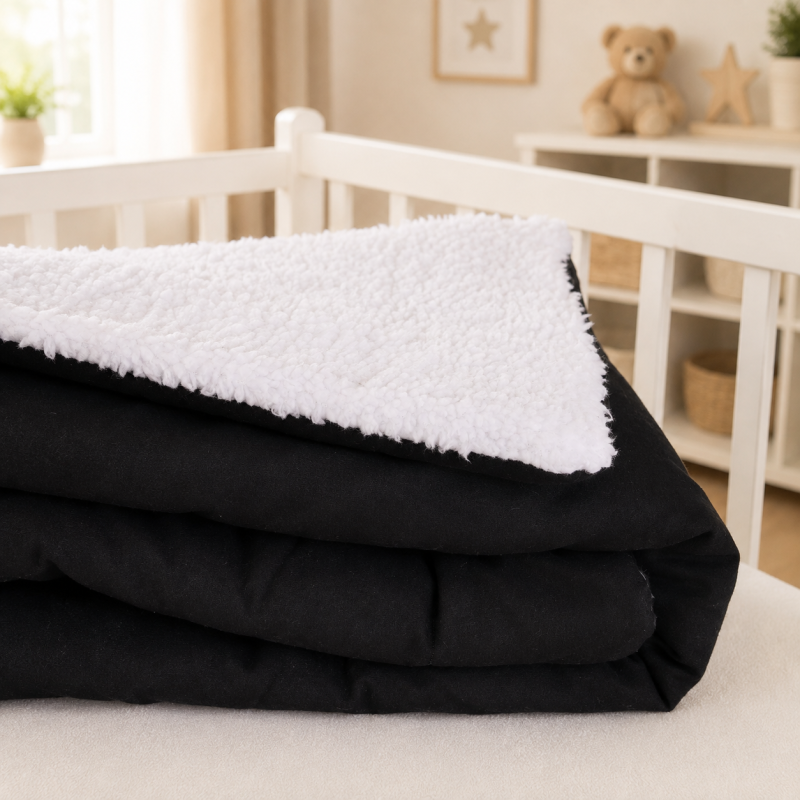 Детский плед №076 Teddy Flannel 002 Black - 4