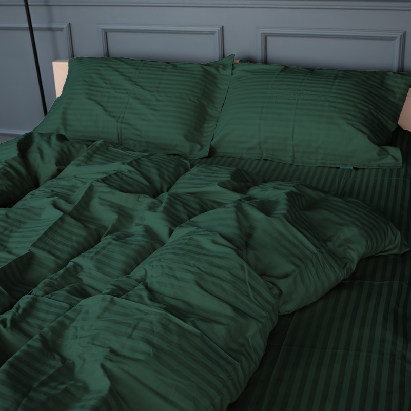 Комплект постельного белья Сатин JUNIOR Satin Stripe 30-0015 Green Wave