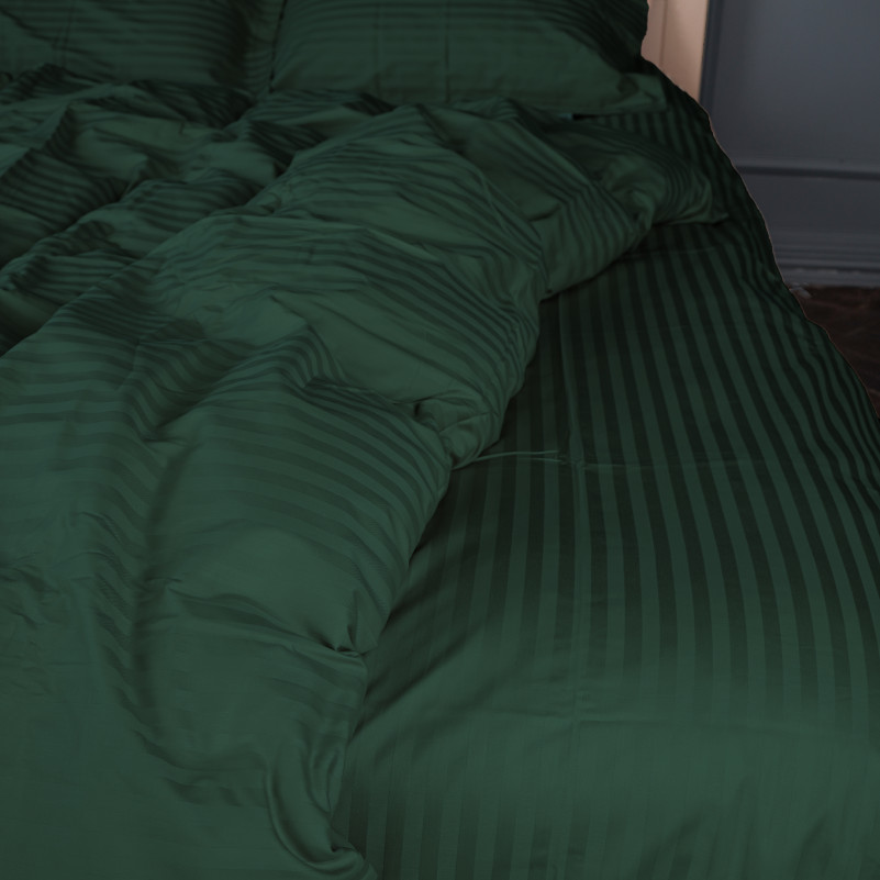 Комплект постельного белья Сатин JUNIOR Satin Stripe 30-0015 Green Wave - 2