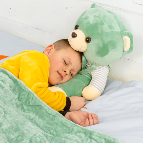 Плед+подушка детские №1050 Bear Green - 2