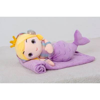 Плед+подушка детские №1059 Mermaid Violet
