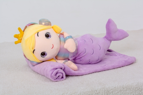 Плед + подушка дитячі №1059 Mermaid Violet