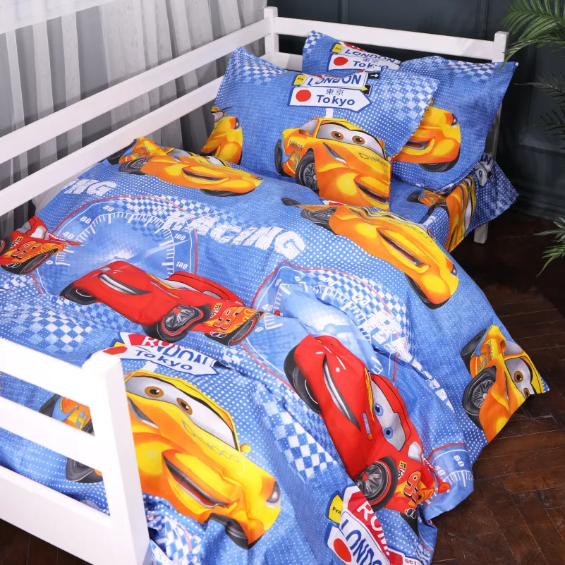 Комплект постельного белья Бязь JUNIOR 17-0888 Cars Speed Blue - 3