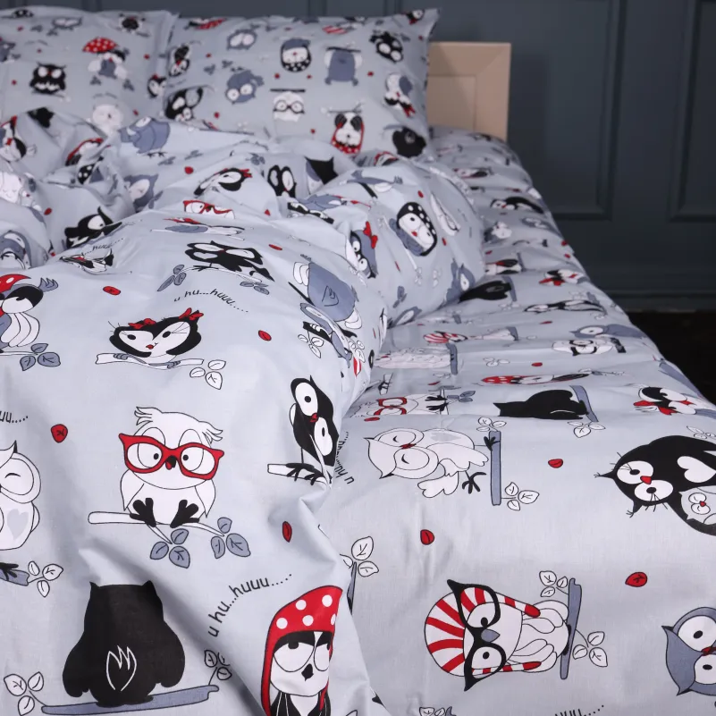Комплект постельного белья Бязь JUNIOR 17-0672 Silver Owlets - 2