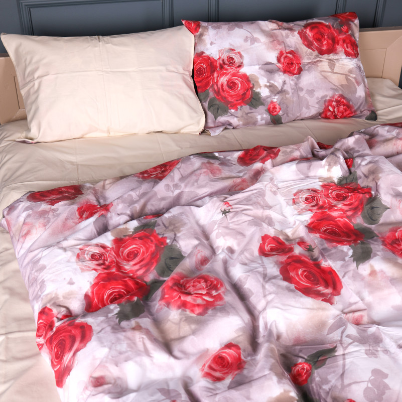 Комплект постільної білизни Сатин 22-1438 Royal Red Roses