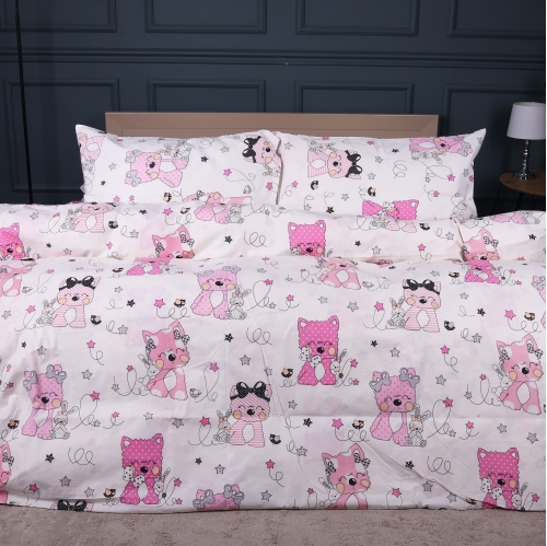 Комплект постельного белья Ranforce Elite 17-0776 Magic cats pink