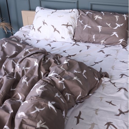 Комплект постельного белья Бязь 17-0826 Flying birds brown