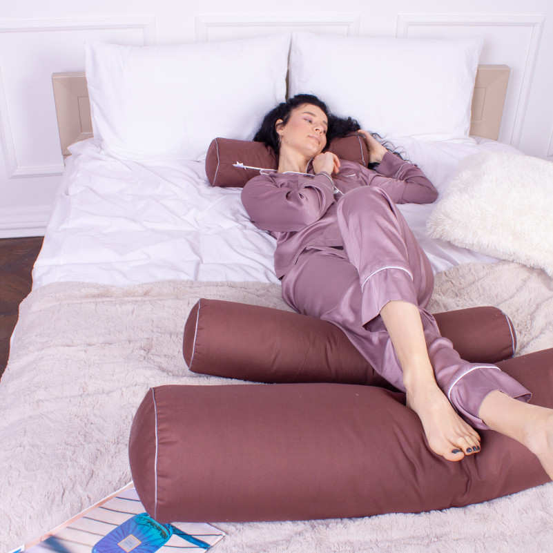 Подушка-валик №8377 Naturale Line 19-1217 Chocolate Perla BamBoo - 6