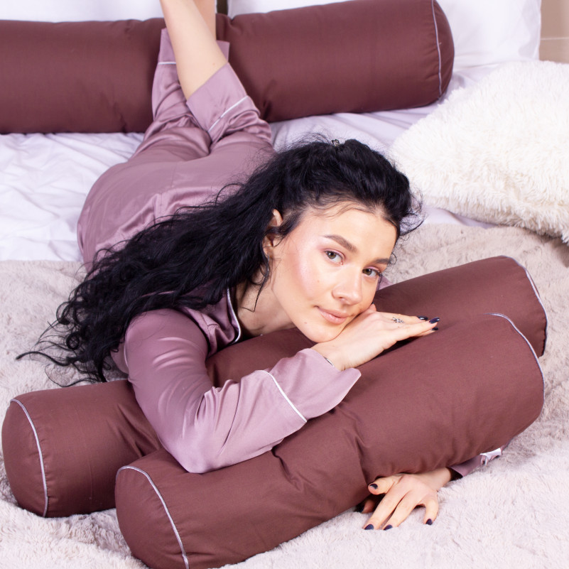 Подушка-валик №8377 Naturale Line 19-1217 Chocolate Perla BamBoo - 9