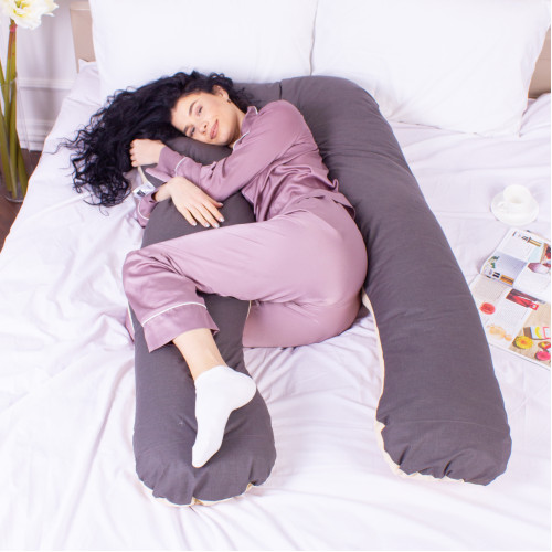 Подушка для вагітних та відпочинку U-подібна № 8001 Naturale Line "Marco" EcoSilk бязь