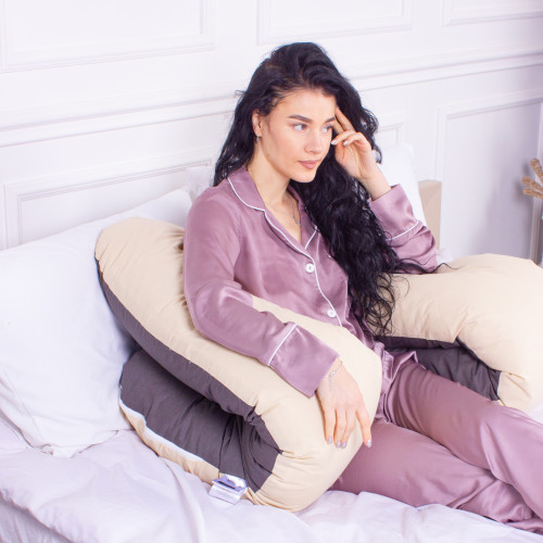 Подушка для вагітних та відпочинку U-подібна № 8001 Naturale Line "Marco" EcoSilk бязь - 5