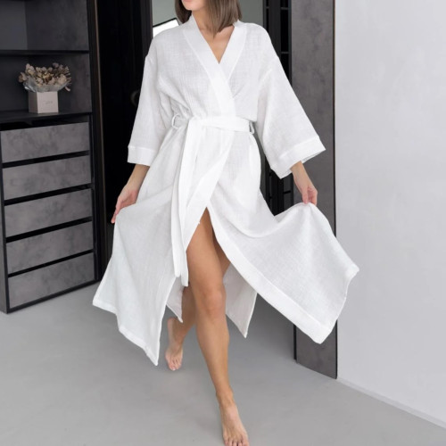 Халат "Muslin Touch long" white