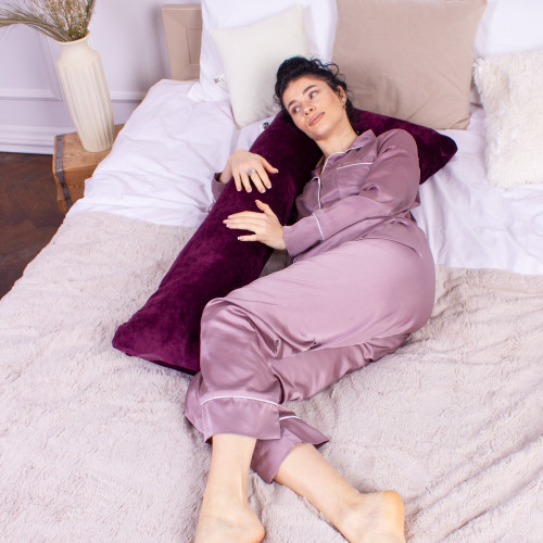 Подушка для вагітних та відпочинку Г-подібна №8455 Velvet Line 28-0002 Excalibur EcoSilk велюр