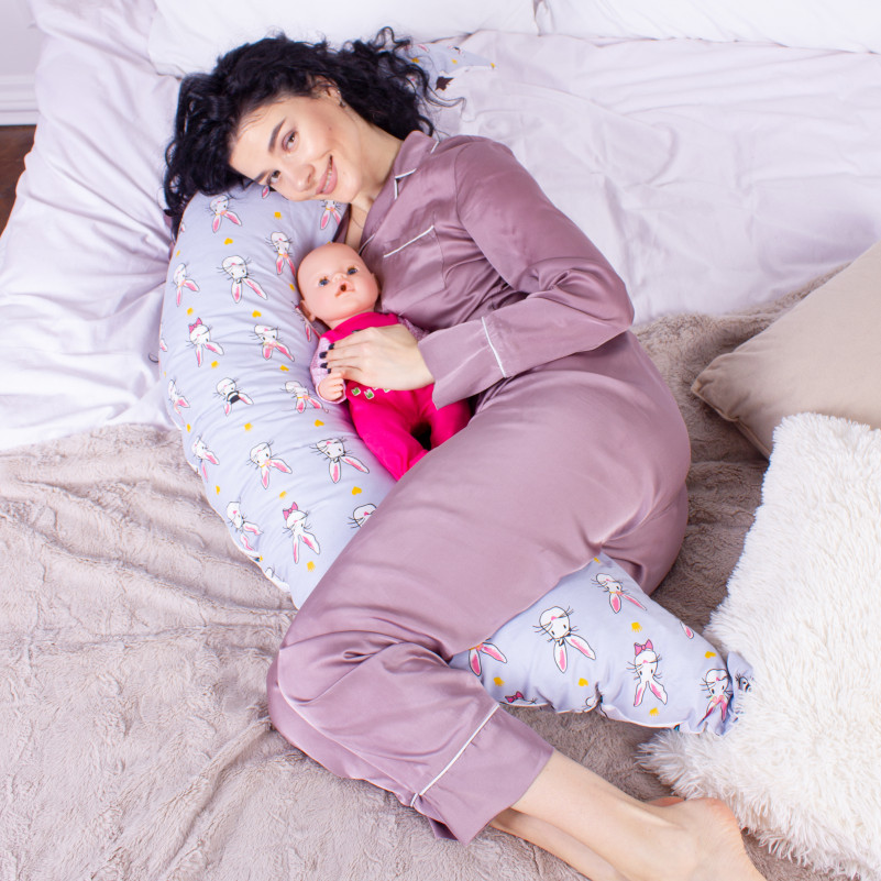 Подушка для вагітних та годування №8638 Print Line 17-0527 Bunnies 100% Memory - 8