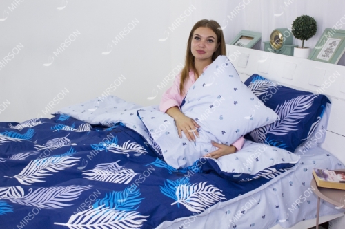 Комплект постельного белья Бязь №4017 Blue palm trees
