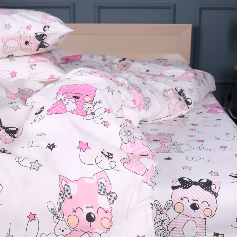 Комплект постельного белья Ranforce Elite JUNIOR 17-0776 Magic cats pink - 3
