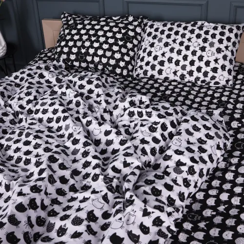 Комплект постельного белья Бязь JUNIOR 17-0673 Monochrome Meows