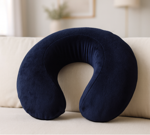 Подушка для путешествий  №8724 Velvet Line 28-0006 Navy blue (велюр)