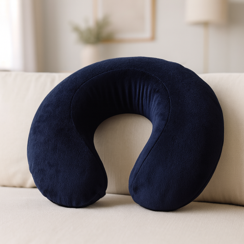 Подушка для подорожей №8724 Velvet Line 28-0006 Navy blue (велюр)