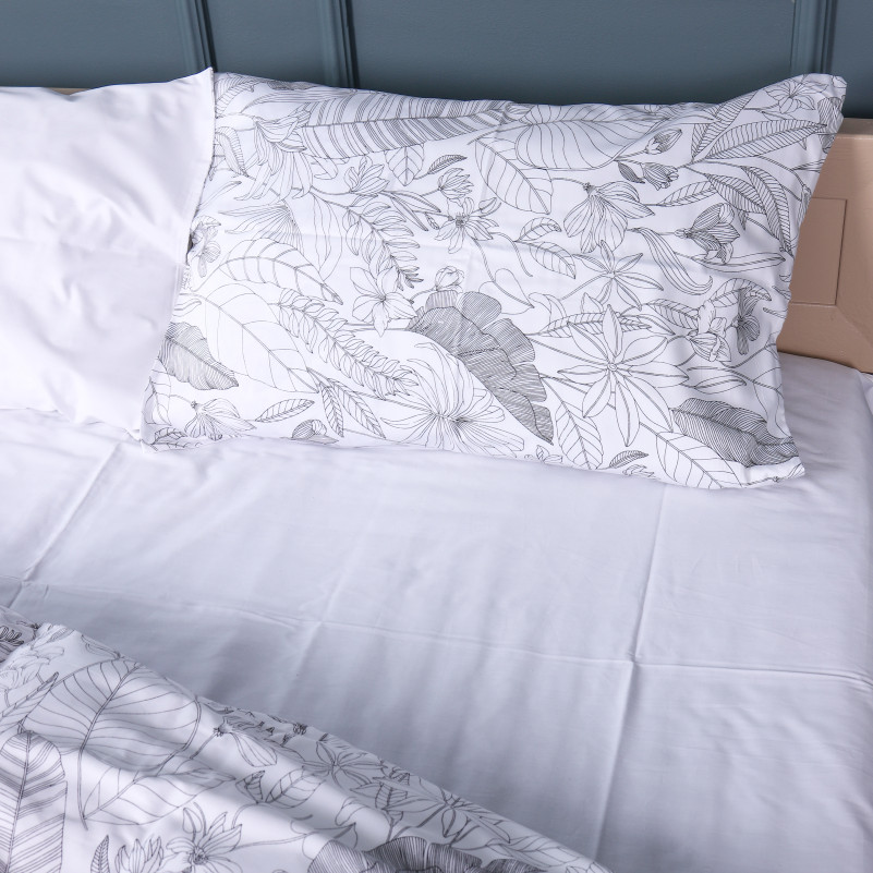 Комплект постельного белья Сатин JUNIOR 22-1427 Leafsong white - 2