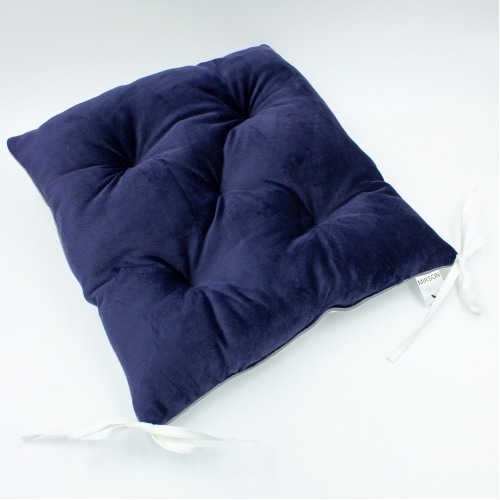 Подушка для стільця 28-0006 Navy blue Velvet