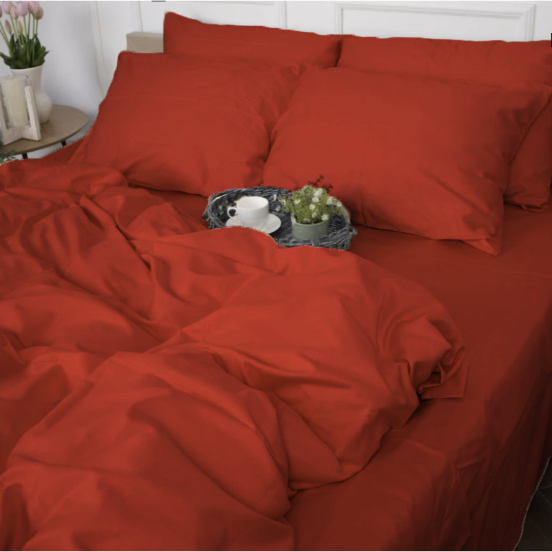 Комплект постельного белья Сатин JUNIOR 0081 Terracotta - 2