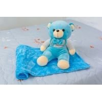 Плед+подушка детские №1052 Bear Blue