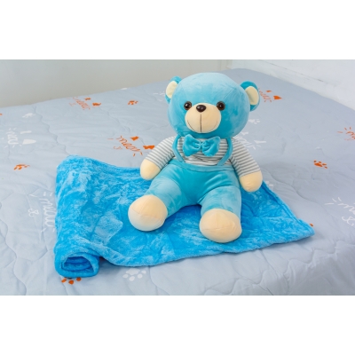 Плед+подушка детские №1052 Bear Blue